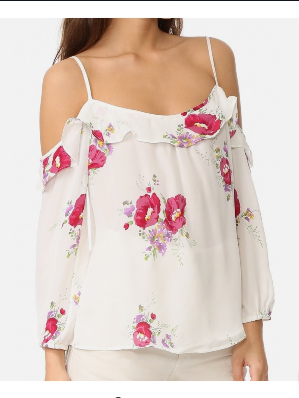 Joie 100% silk Women's Floral Off-Shoulder Top